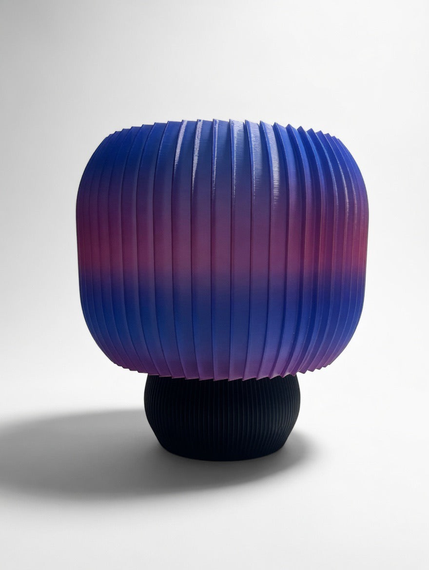 Mycelium Barrel Table Lamp — Cosmic Rose