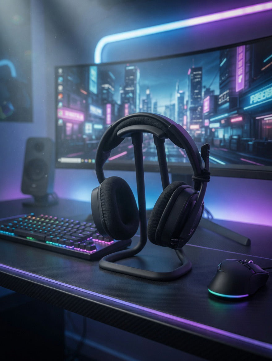 Modern 3D Printed Headphone Stand – Minimalist Desk Headset Holder | Gaming & Studio | Made to Order