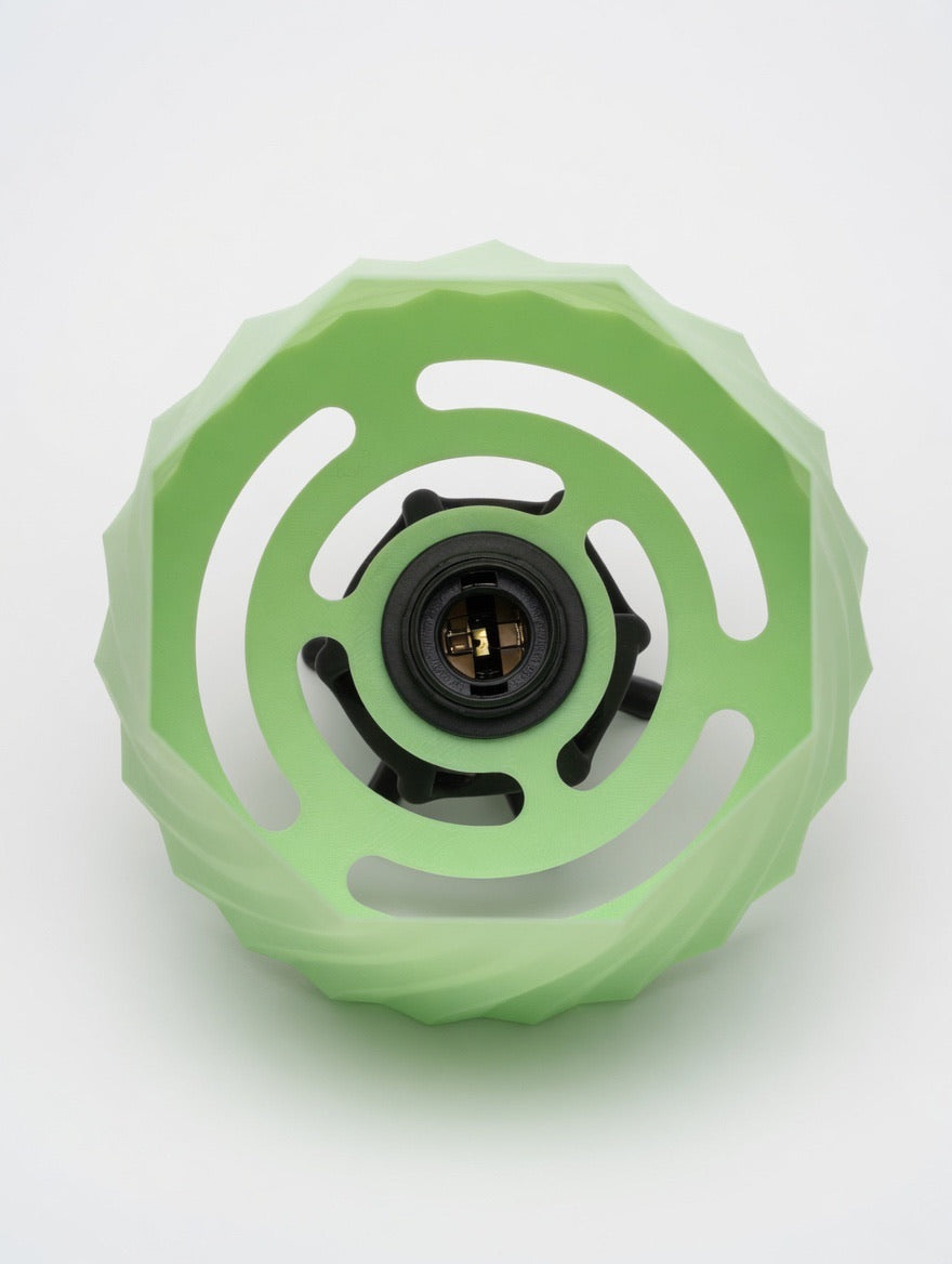 Abstract Sculptural Glow Table Lamp – 3D Printed Twisted Shade | Root Base | Glow in the Dark