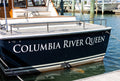 Custom boat name lettering applied to a boat hull