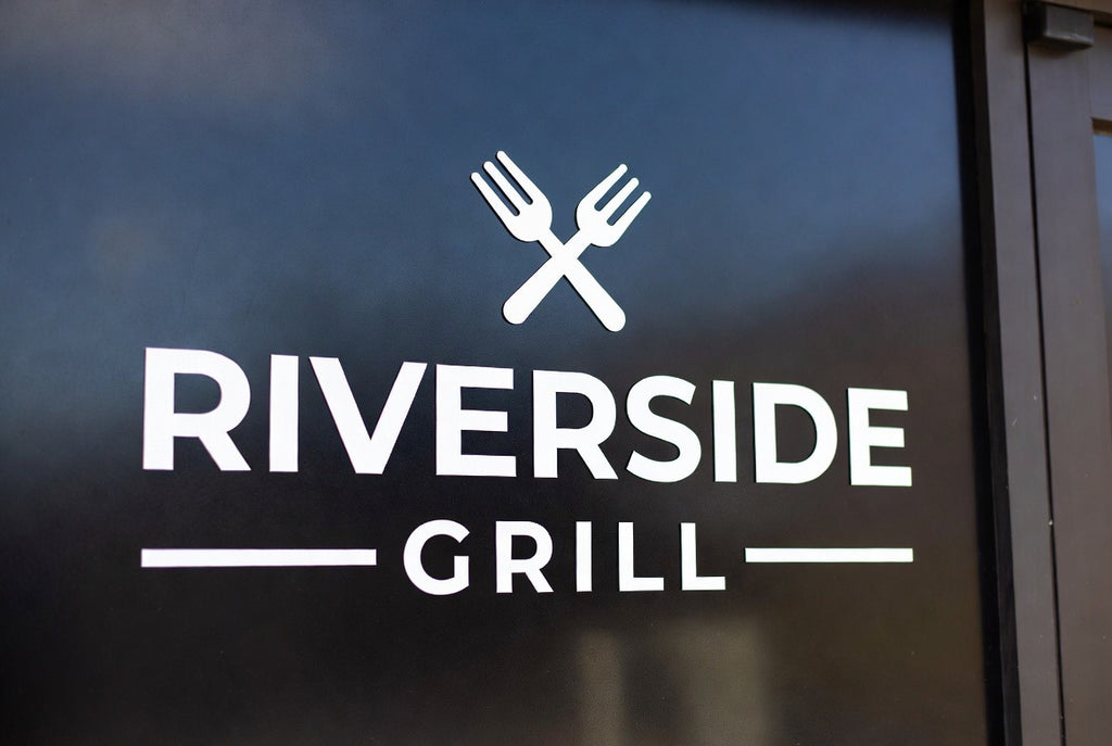 Riverside Grill window logo vinyl