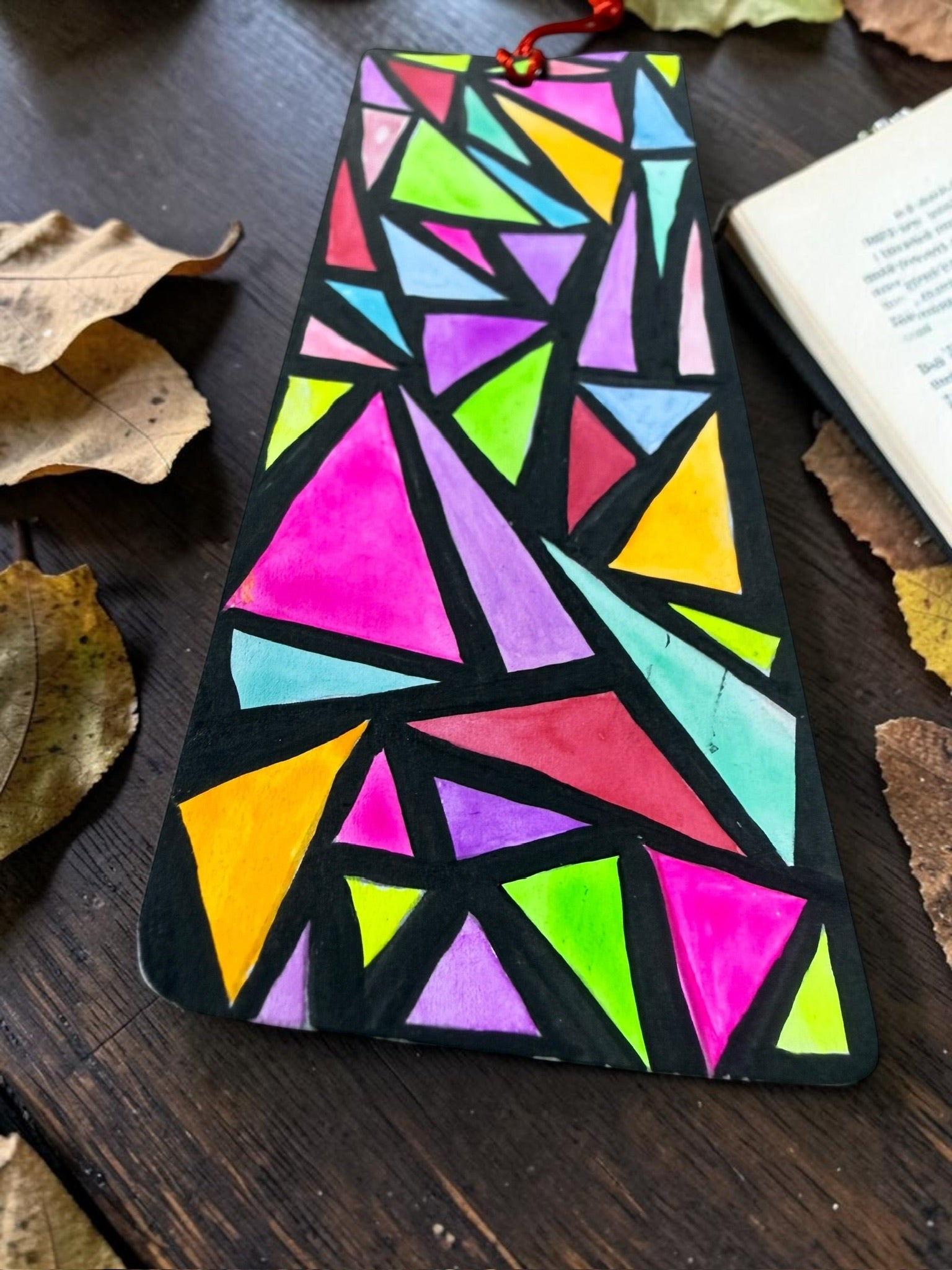 Colorful Geo Pattern Bookmark by JoJo