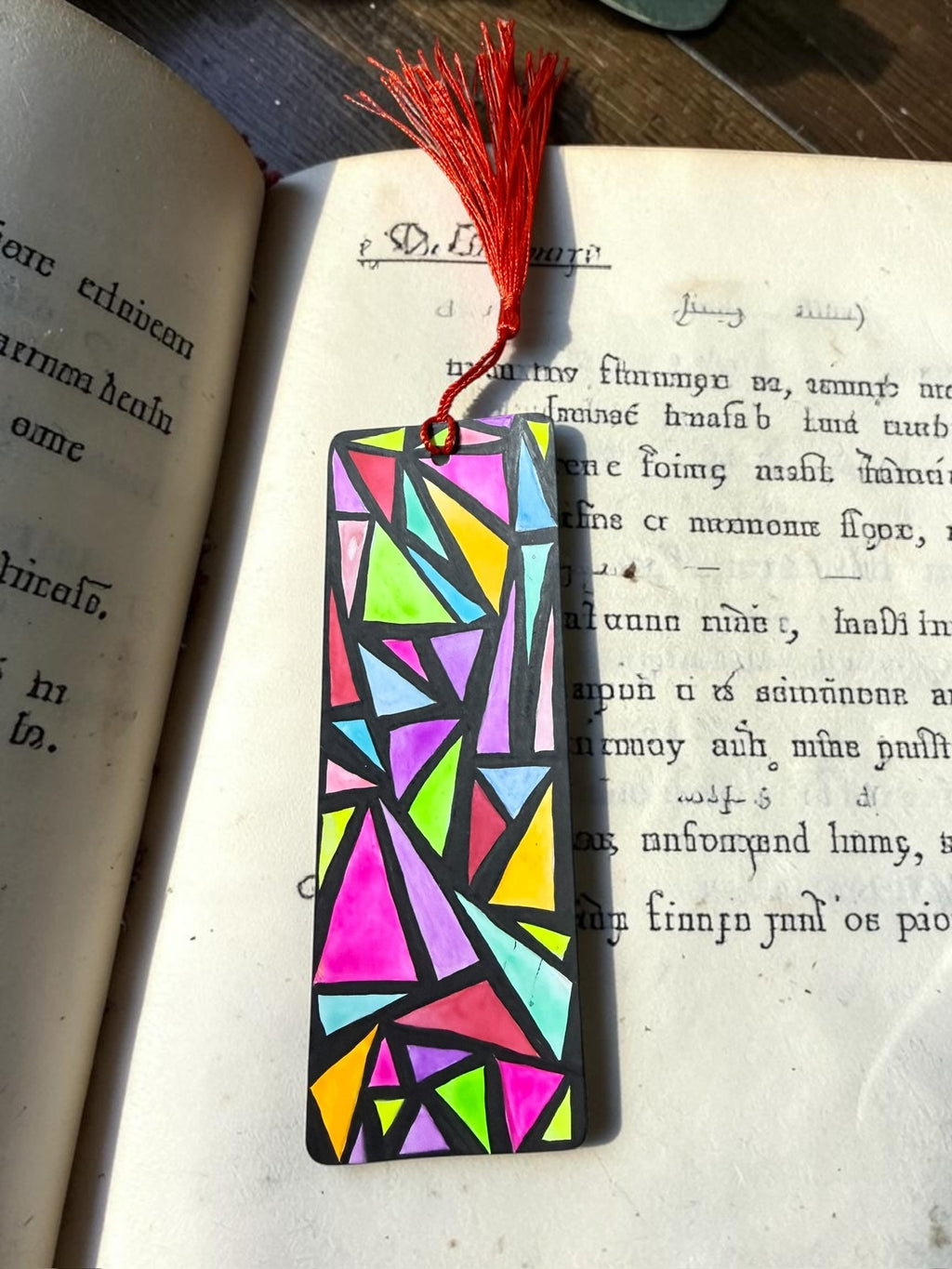 Colorful Geo Pattern Bookmark by JoJo