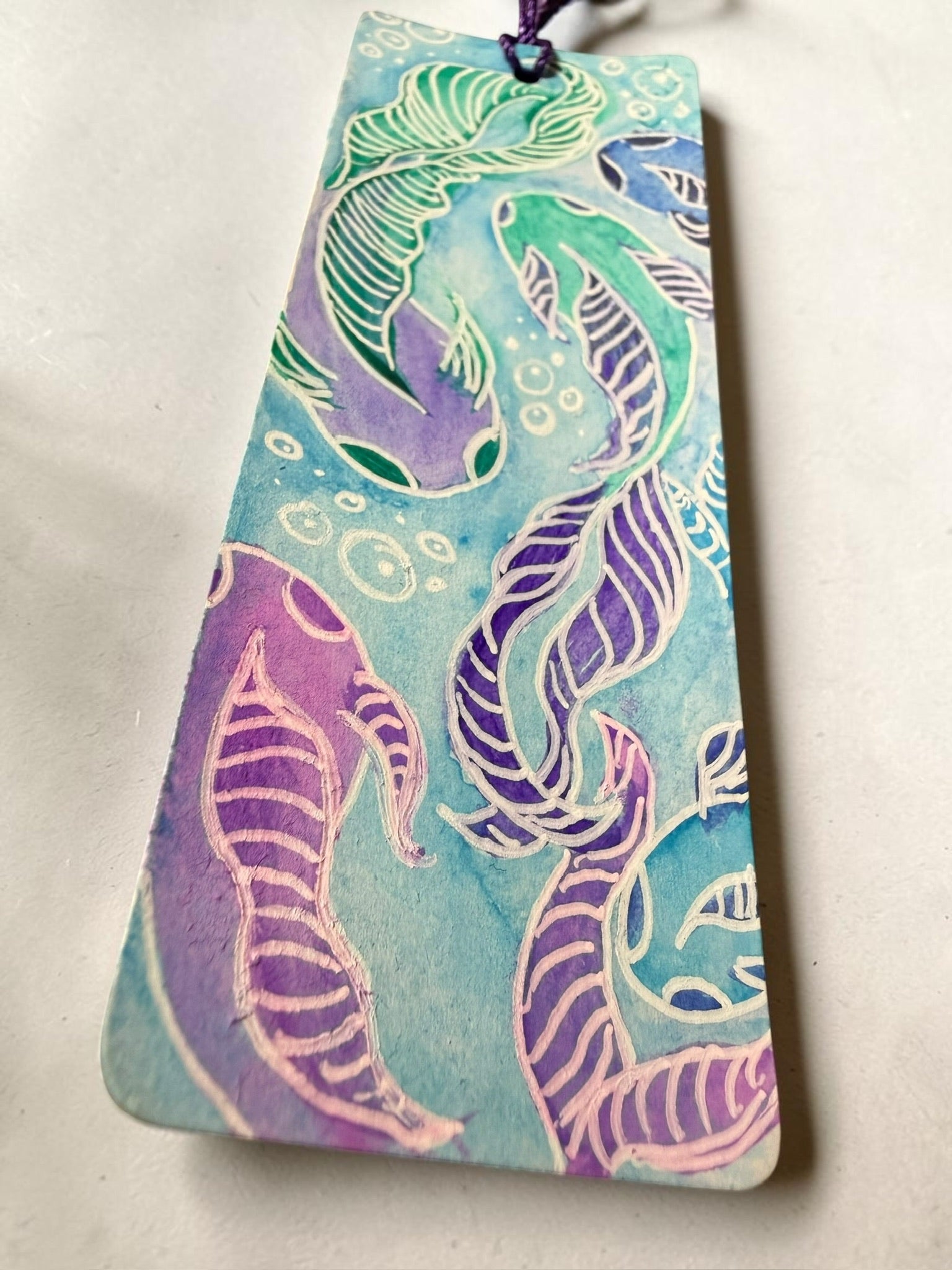 Watercolor Koi Fish Bookmark by JoJo