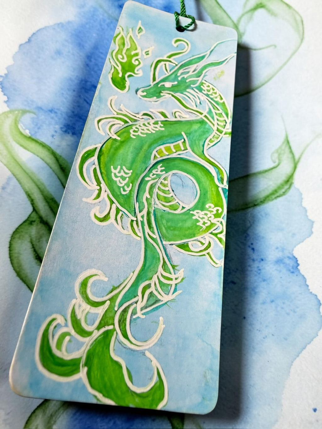 Watercolor Dragon Bookmark by JoJo