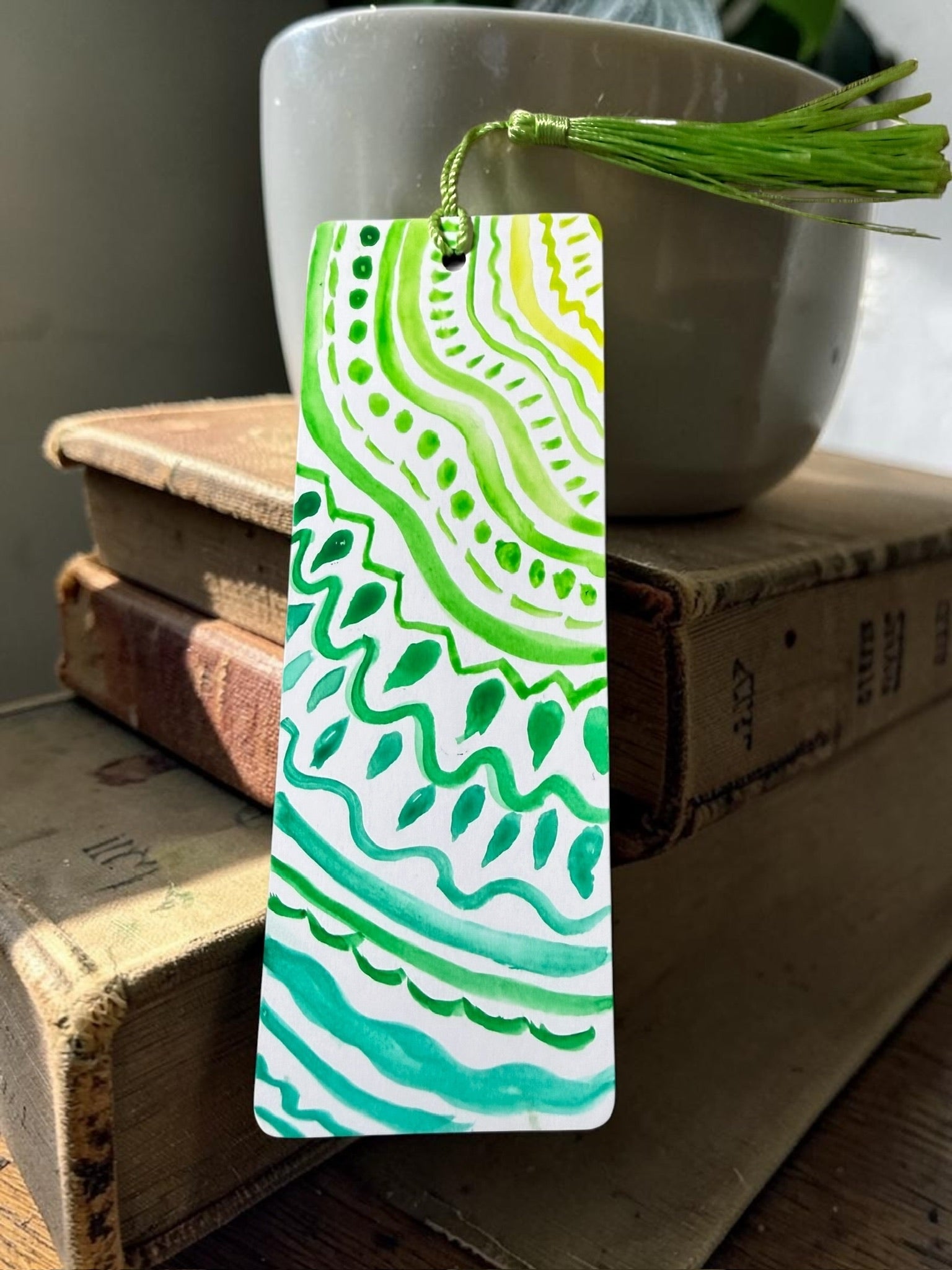 Green Wave Botanical Bookmark by JoJo