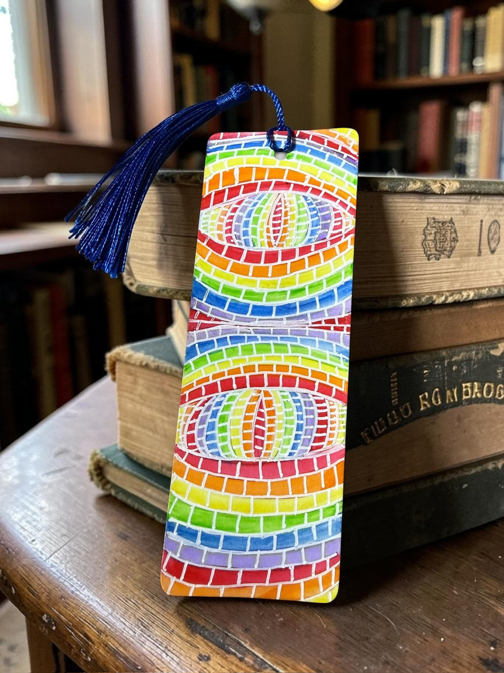 Rainbow Mosaic Tile Bookmark by JoJo