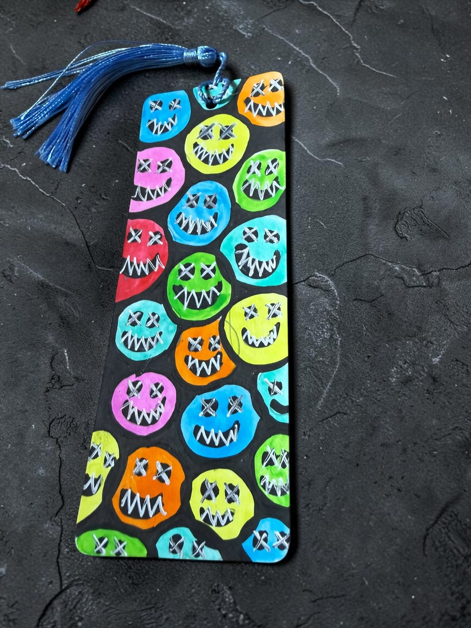Creepy Smiley Face Bookmark by JoJo