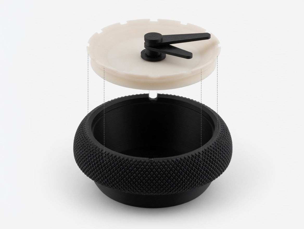 Glow in the Dark Desk Clock – 3D Printed Minimalist Table Clock | Knurled Housing | Working Mechanism