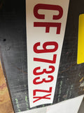 Boat registration numbers cut in red marine vinyl - out of state layout, JZAC Designs