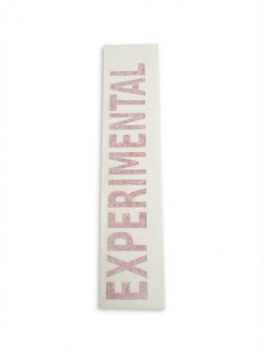EXPERIMENTAL aircraft placard in red vinyl, studio view