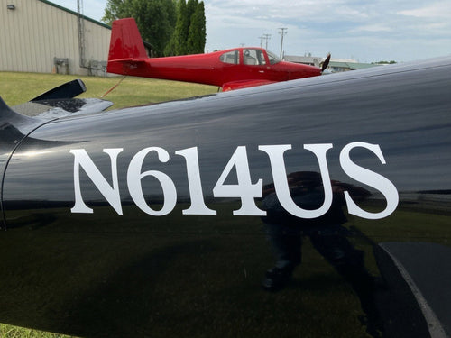 Aircraft registration number cut in black vinyl, sample layout