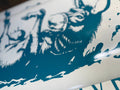 Custom cut vinyl lettering prepared on transfer tape