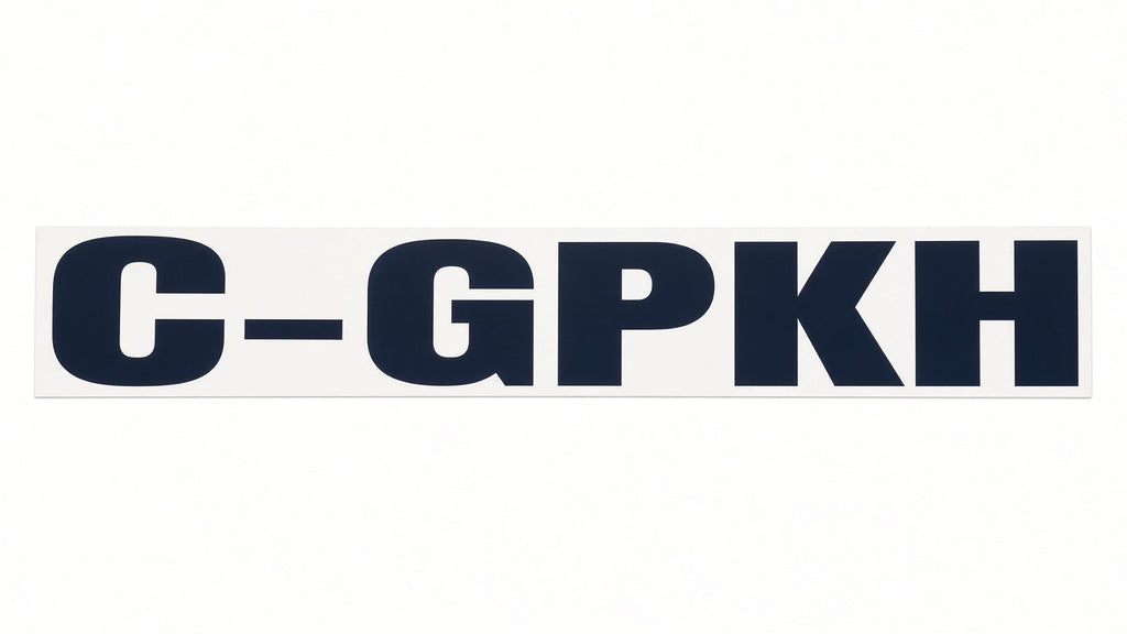 Aircraft registration N-number vinyl lettering detail