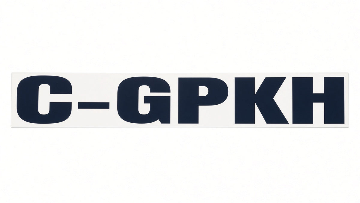 Aircraft registration N-number vinyl lettering detail