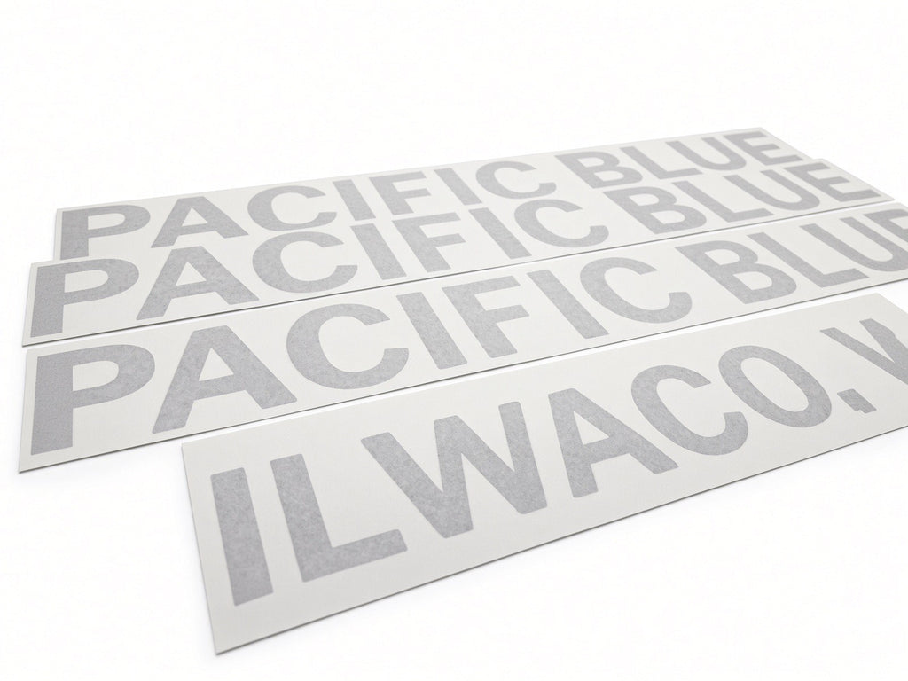 Custom marine lettering installed on a boat stern
