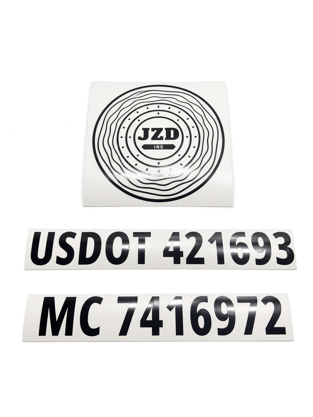 Fleet vehicle with white vinyl door lettering