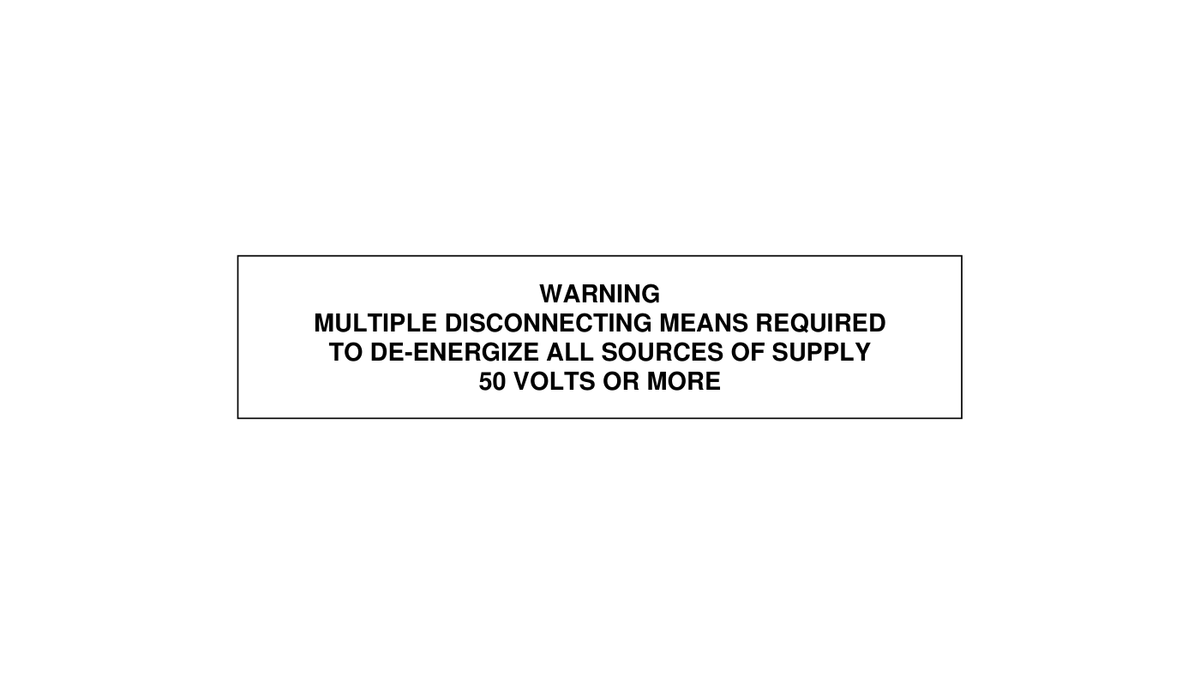 Industrial electrical multiple-disconnect identification proof example