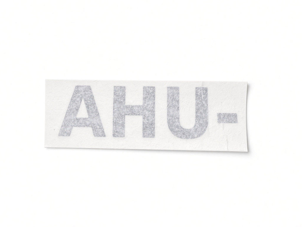 AHU air handling unit equipment ID cut by JZac Designs in Genuine 3M cast vinyl on transfer tape