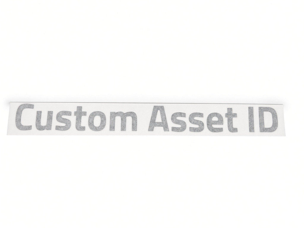 Custom Asset ID variable-data decal cut by JZac Designs in Genuine 3M cast vinyl on transfer tape