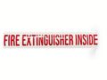 FIRE EXTINGUISHER INSIDE label cut by JZac Designs in red Genuine 3M cast vinyl on transfer tape