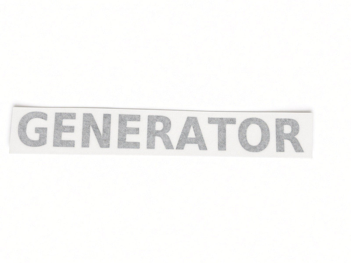 GENERATOR equipment ID cut by JZac Designs in Genuine 3M cast vinyl on transfer tape