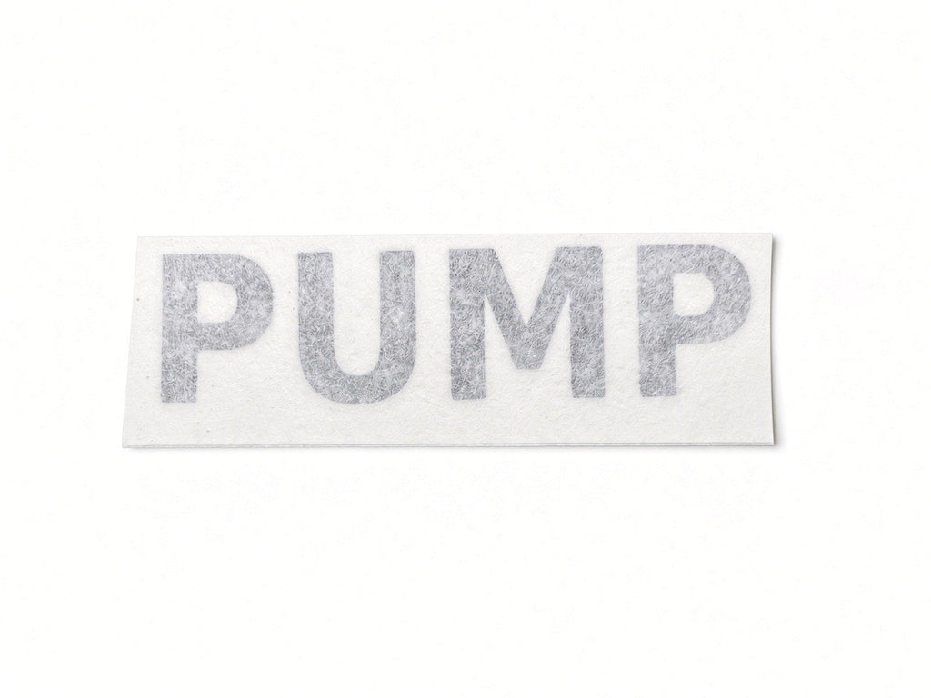 PUMP equipment ID cut by JZac Designs in Genuine 3M cast vinyl on transfer tape