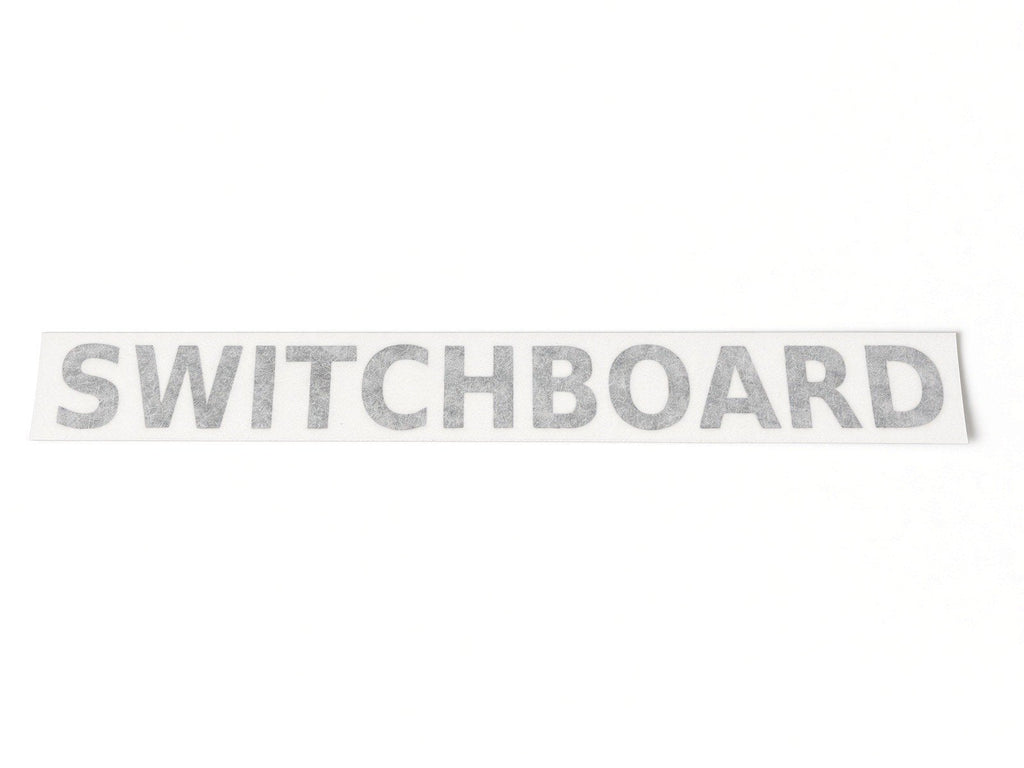 SWITCHBOARD electrical equipment ID cut by JZac Designs in Genuine 3M cast vinyl on transfer tape