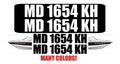 Custom boat registration numbers vinyl decal pair - MD 1654 KH example in many colors