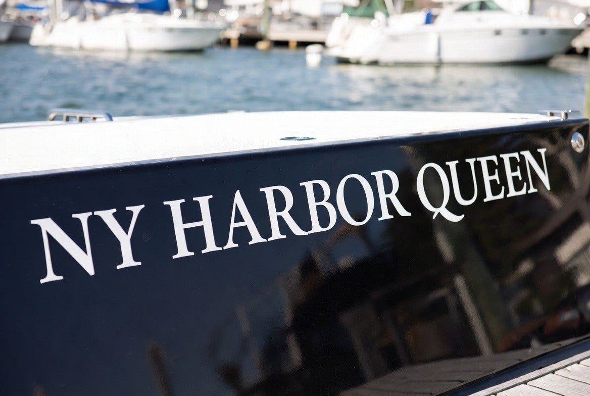 Boat name lettering on stern - NY Harbor Queen