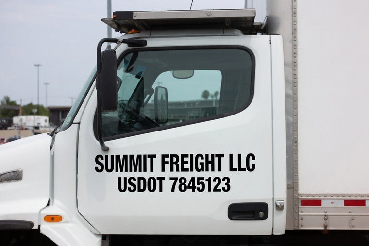 USDOT number decal installed on truck door - Summit Freight LLC